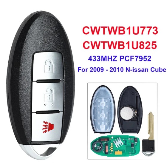 2009-2020 Nissan Cube / Armada / 3-Button Smart Key / PN: 285E3-1LK0D / CWTWB1U773 / CWTWB1U825 (AFTERMARKET)